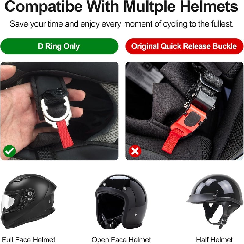 JAGASOL Light Weight Helmet Quick Release Buckle Kit for Motorcycle Helmet, Stainless Steel Motorcycle Helmet Accessories, Helmet Chin Strap Replace D-RING Helmets Up to 1", Max tensile strength 1742N - Image 5